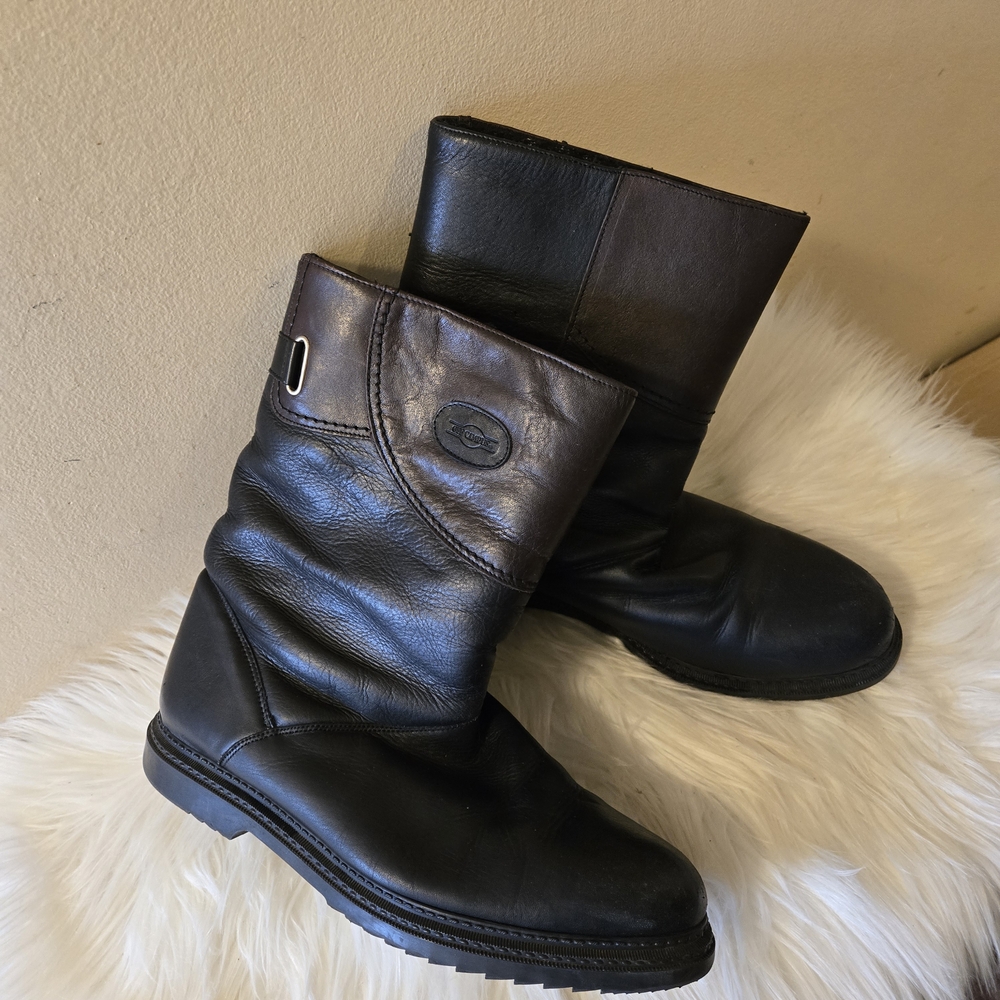 Off Campus Black and Brown Leather Boots Size 10